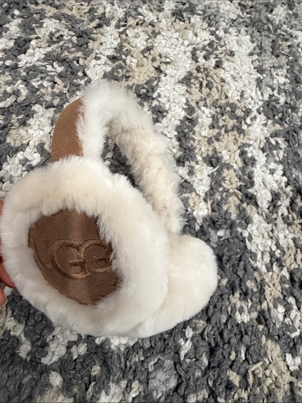 UGG Kids Chestnut & Cream Shearling Earmuffs